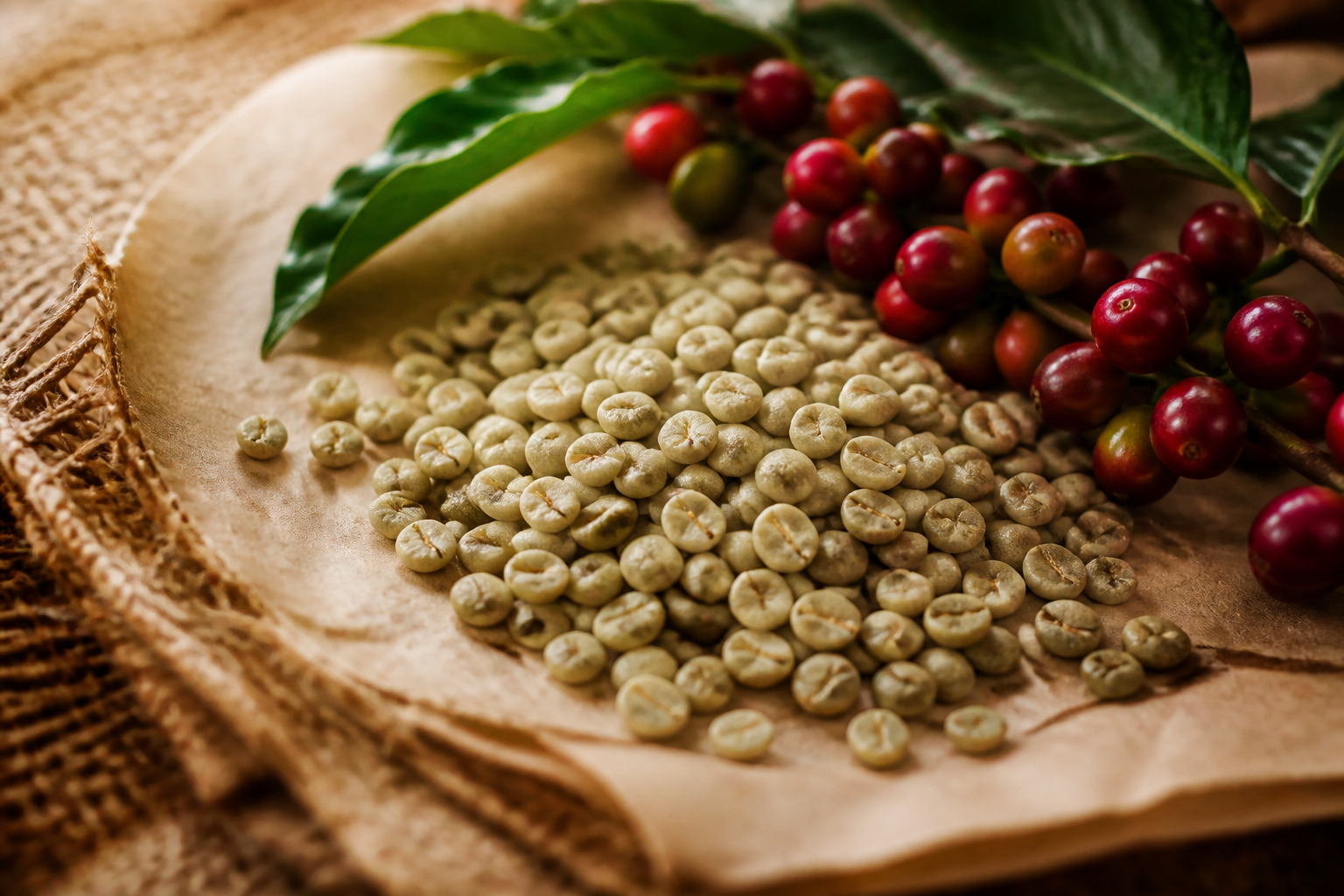 Indian green coffee beans
