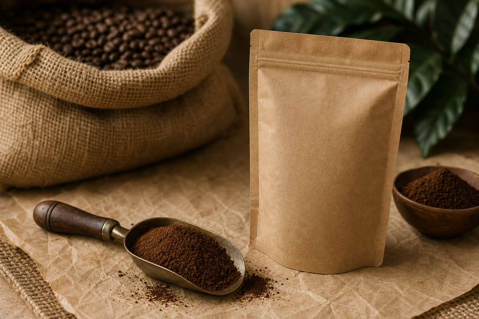 Roasted and ground coffee material