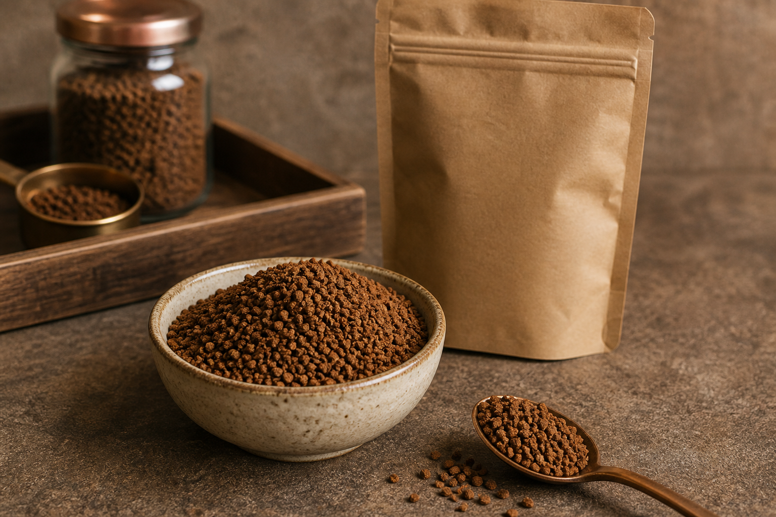 Instant coffee granules