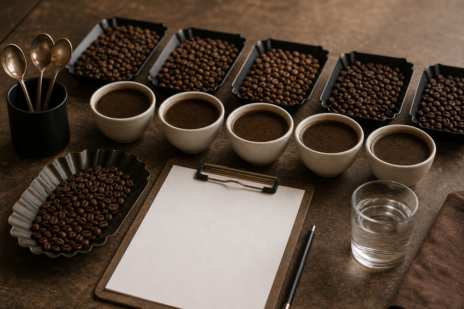 Coffee sample evaluation setup